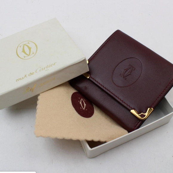 Cartier Coin Purse Bordeaux Leather